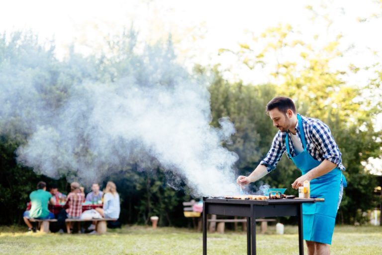 Barbecue dans un jardin